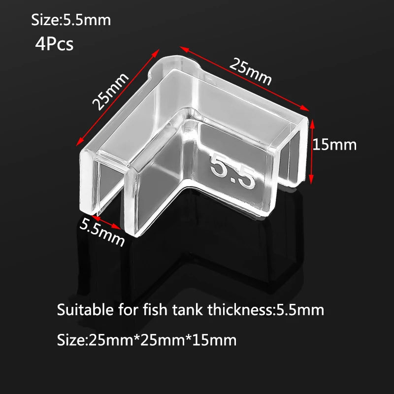 4pcs 5/6/8/10/12/15mm Transparent Anti-collision Fish Tank Corner Protector Adhesive Free Protective Cover Aquarium Accessories