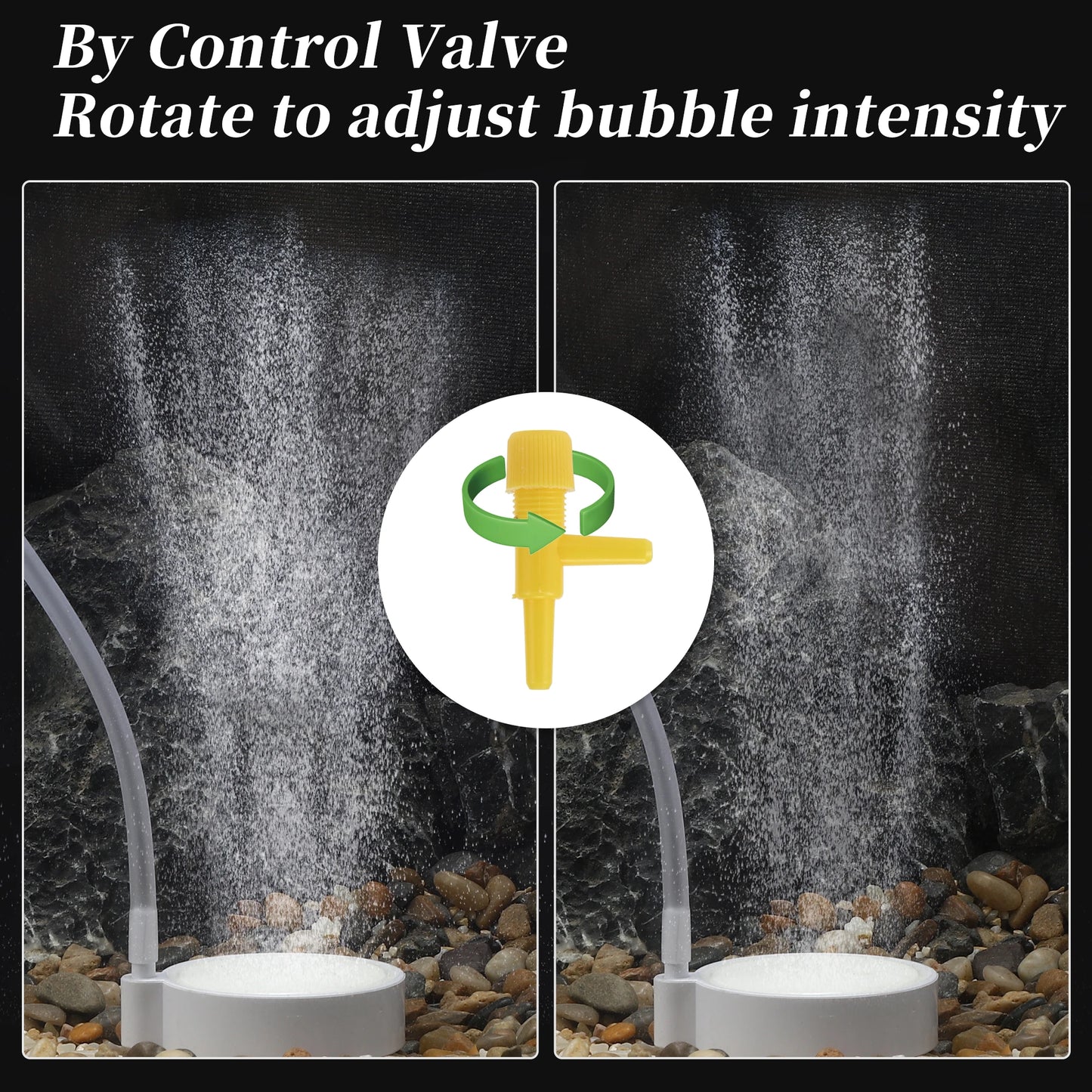UXCELL 5cm Fish Tank Bubblers Air Stone Nano Air Disk Stone Sets Mini Air Pump Accessories with Tube Suction Cups Air Valve