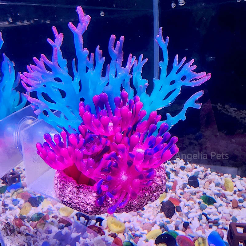 Artificial Silicone Underwater Coral Aquarium Fish Tank Simulation Decoration Aquarium Backgrounds Plants Water Grass Decora