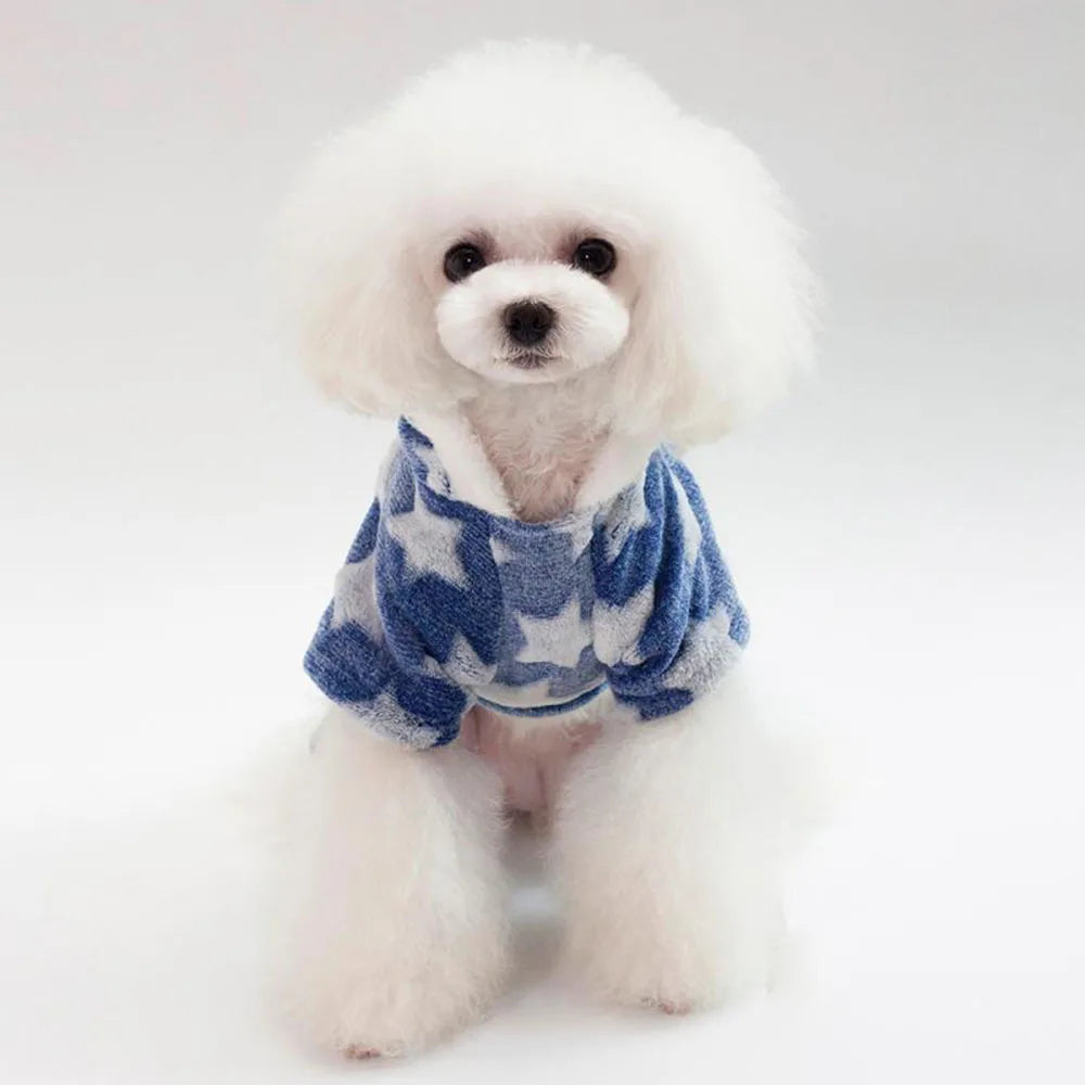 Soft Dog Pajamas Pjs Small Dogs Sweater Warm Doggy Winter Clothes Puppy Jumpsuit Flannel Onesie for Chihuahua Pet Cat Clothing