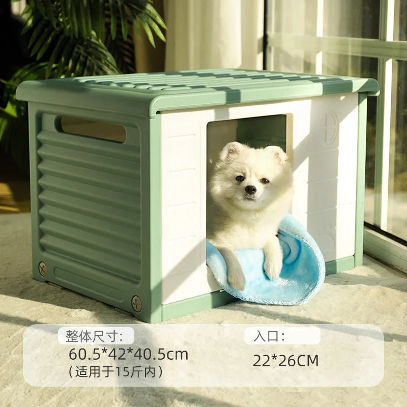 Kennel All Seasons Dog House Summer Small Dog Delivery Room Closed Pet Bed Cat Nest Summer Indoor Dog House