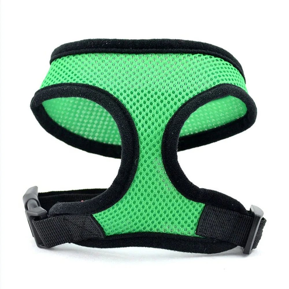 Adjustable Soft Dog Harness Nylon Breathable Mesh Walk Out Harness Vest Collar for Pets Small Medium Large Dog Chest Strap Leash