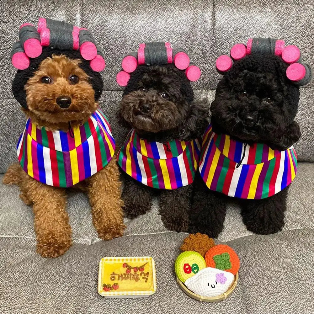 Cute Creative Pet Headdress Halloween Atmosphere Sense Wig Funny Pet Hat Pet Fashion Fun Curly Hair Photo Styling Headband Pet T
