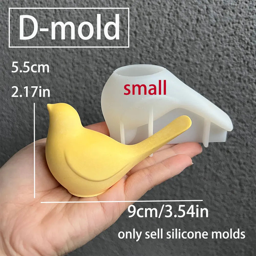 3D Bird Animal Mold Cute Butterfly Plaster Hanging Decoration Resin Silicone Clay Mold DIY Lovebird Garden Decoration