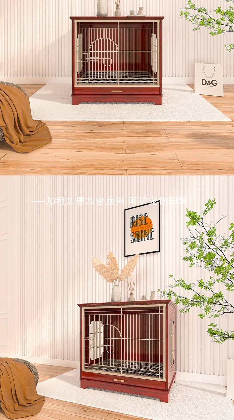 Spot solid wood Chinese dog cage, small and medium-sized Shiba Inu Teddy Corgi special high-end luxury furniture boutique dog ho