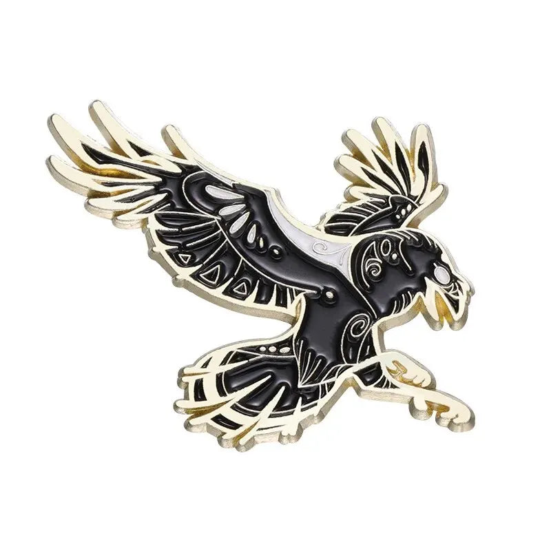 7Pcs Gothic Punk Bird Enamel Pins Custom Animal Cartoon Brooches Jewelry Clothes Accessoris Shirt Collar Lapel Badge Pin for Fri
