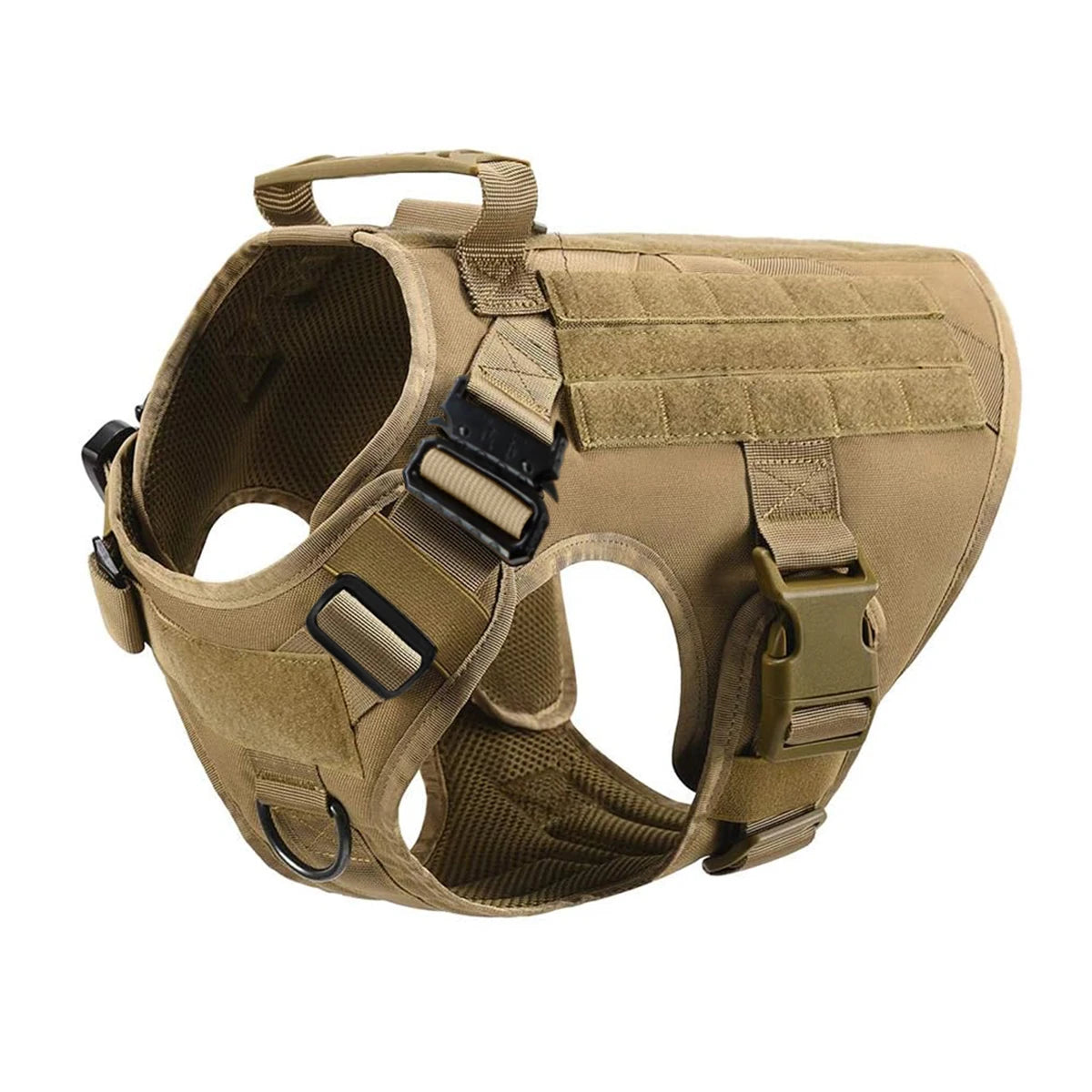 Tactical Training Large Dog Harness Collar Leash Molle Pouches Military Service Dog Vest Heavy Duty Dog Harness for Medium Dogs
