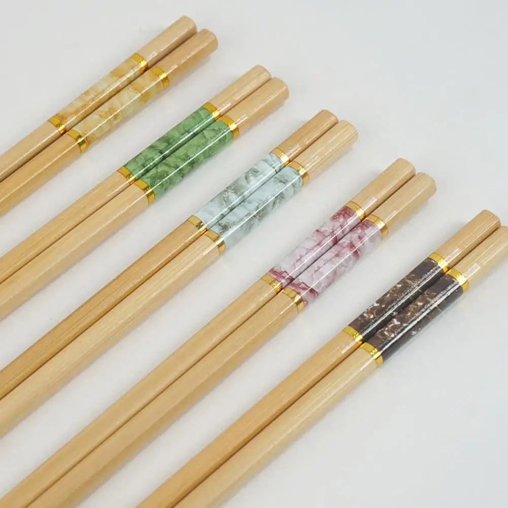 Green And Healthy Natural Bamboo Chopsticks 5 Pairs New Home Use Mildew-proof And High Temperature Resistant Environmentally