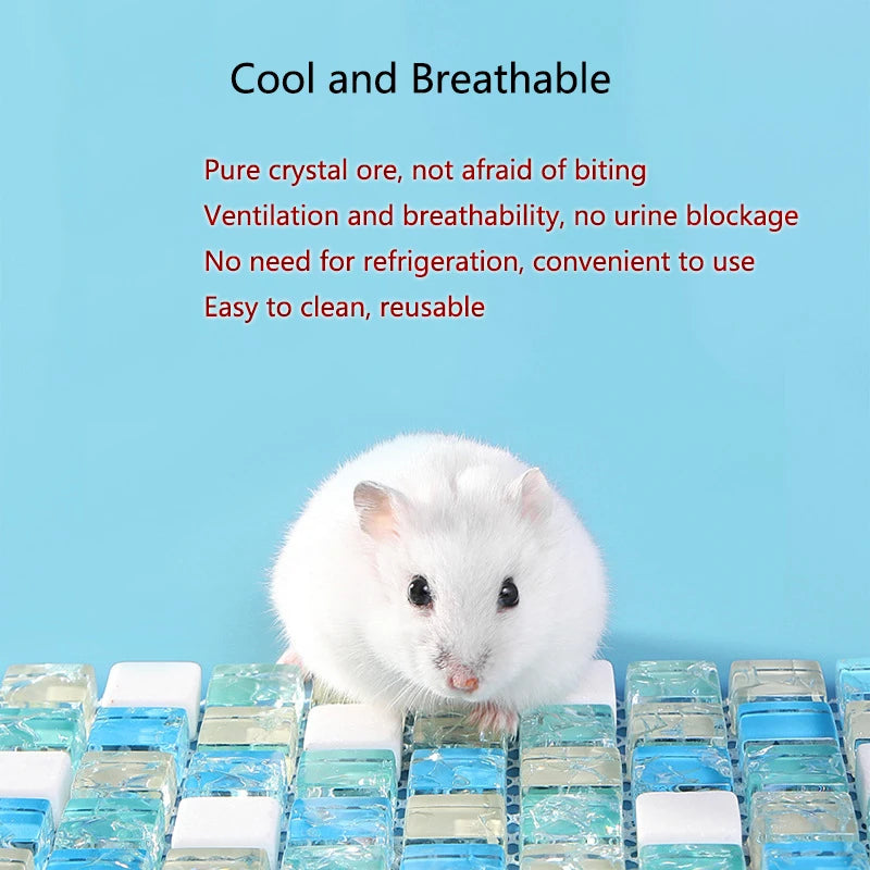 Small Pets Hamster Summer Cooling Pad Natural crystal ore Cool Mat Resin Cooler Beds for Chinchilla Guinea Pig Hamster Accessory