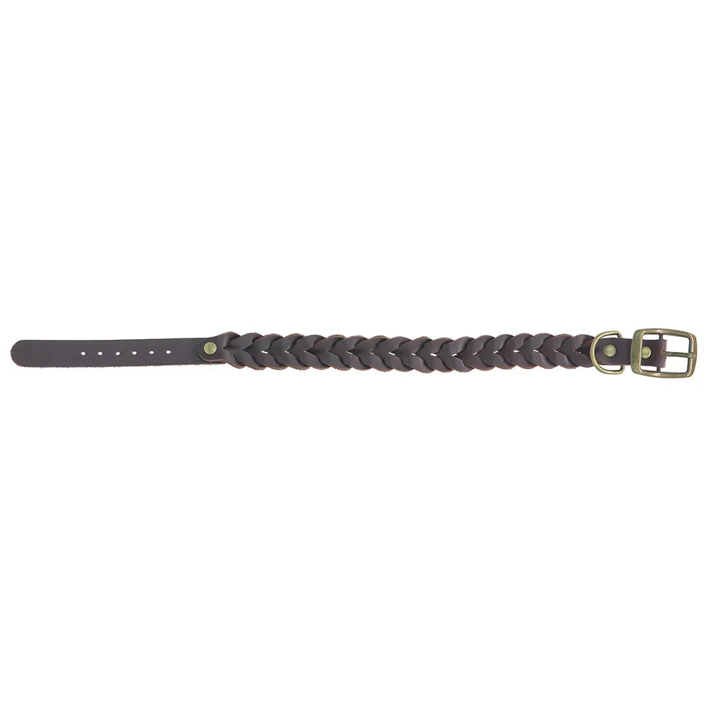 Braid Small Dog Collar Handmade from Thick Full Grain Leather Soft Durable Sturdy Material Belt Buckle Collar for Medium Breeds