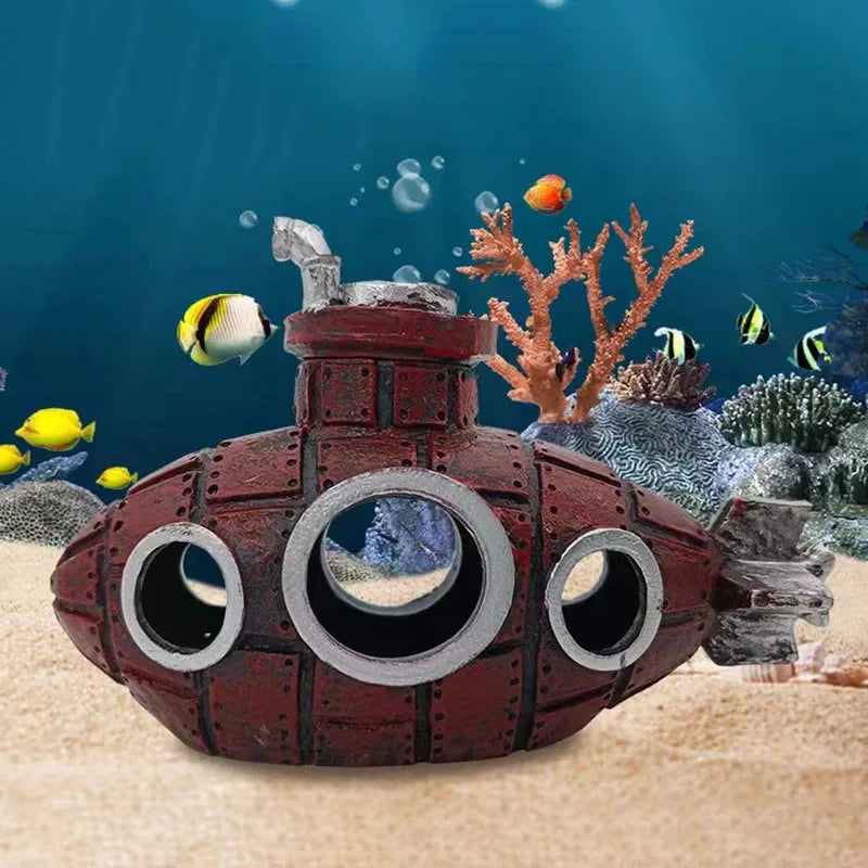 Artificial Aquarium Decoration Shelter Ornament Submarine Decor Resin Landscaping House for Fish Accessories for Aquarium Stuff