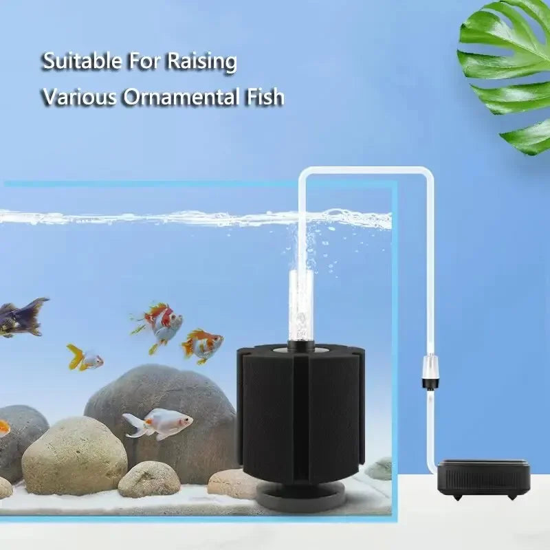 Black Aquarium Spong Filter for Fish Tank Air Pump Skimmer Biochemical Sponge Filter Aquarium Bio Filters Filtro Aquario Supply