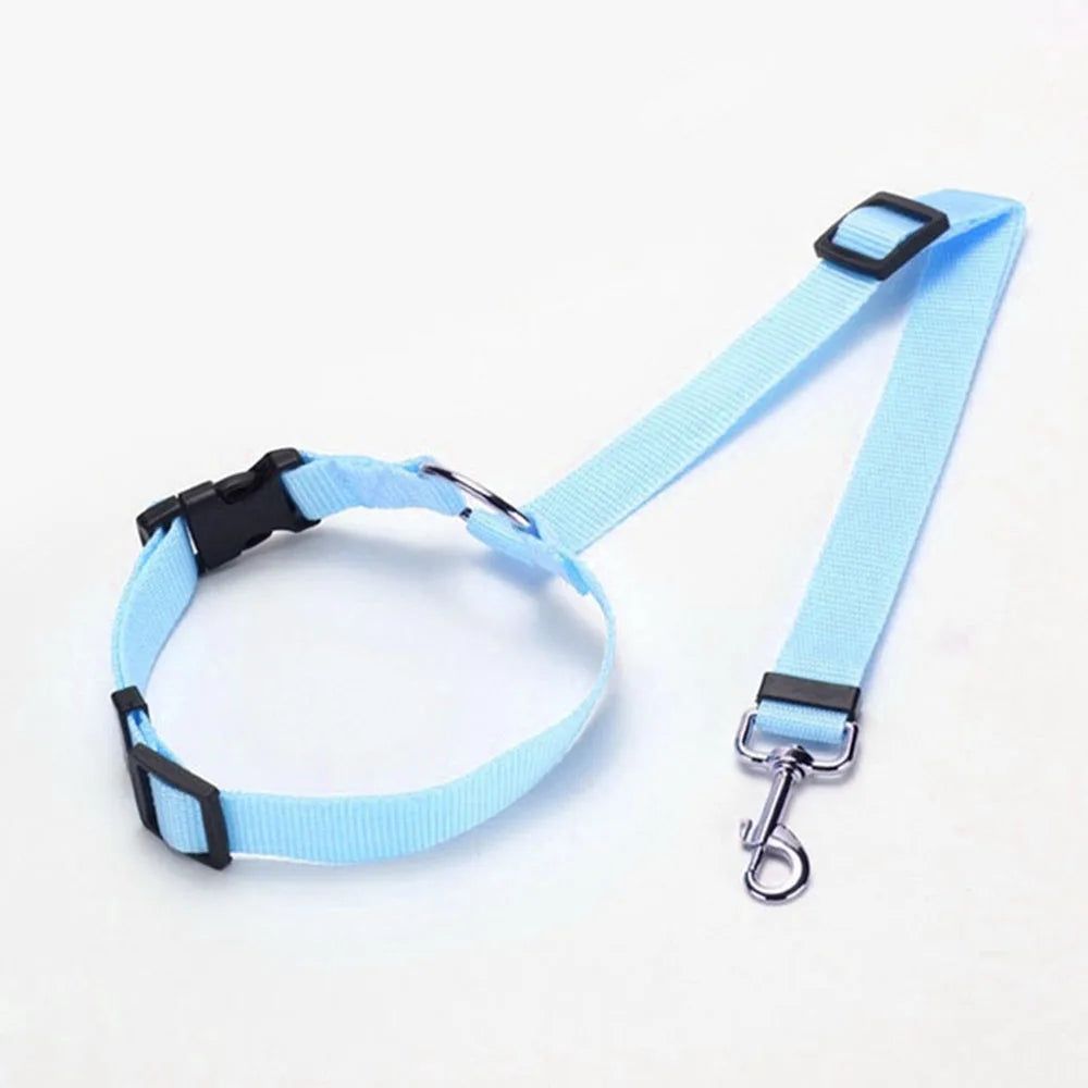 Dog Safety Seat Belts Strap Car Headrest Restraint Adjustable Nylon Seatbelt for Dog Pet Cat Vehicle Seatbelt for Harness Collar