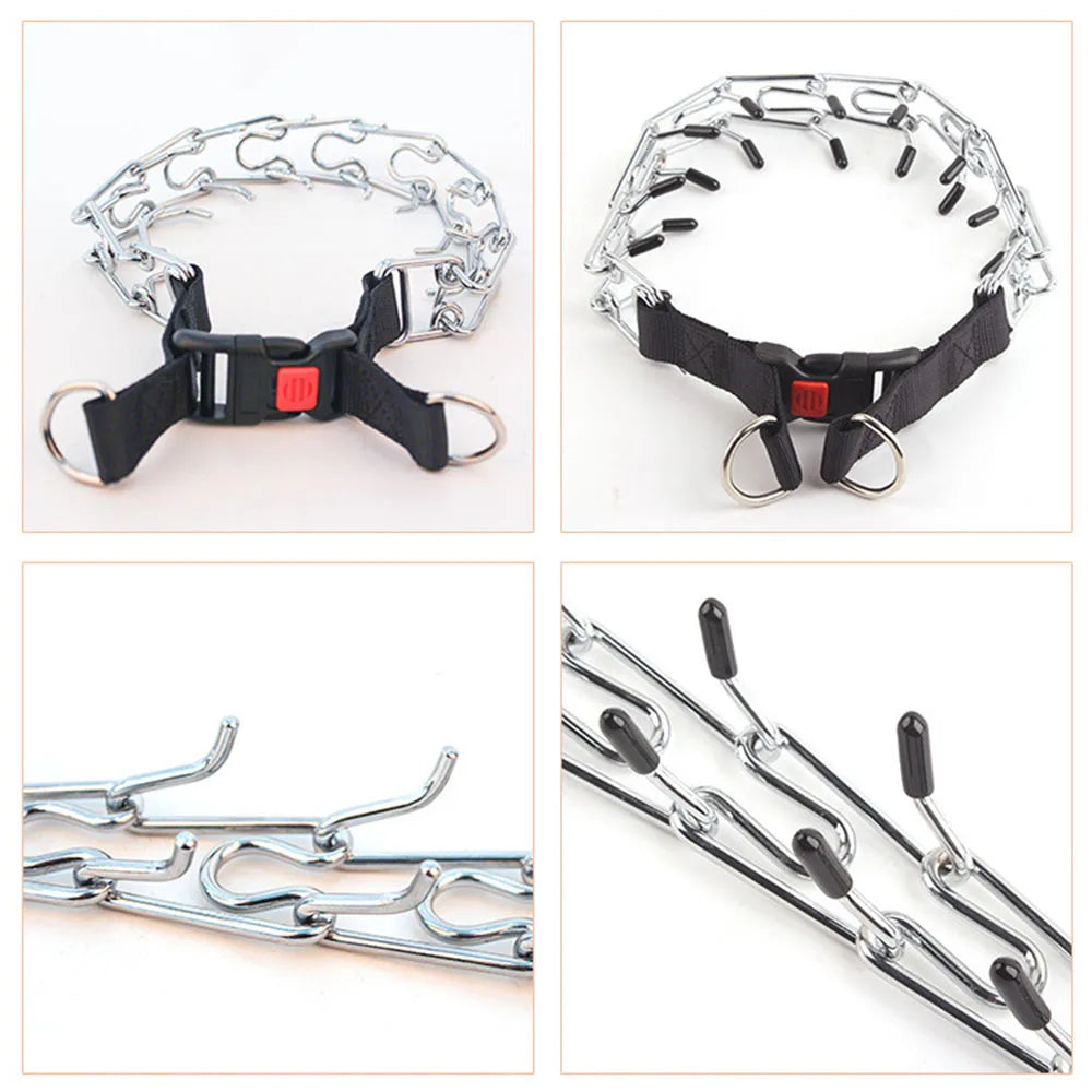 Strong Dog Prong Collar for Dogs Adjustable Detachable Dog Training Collar with Quick Release Buckle for Small Medium Large Dogs