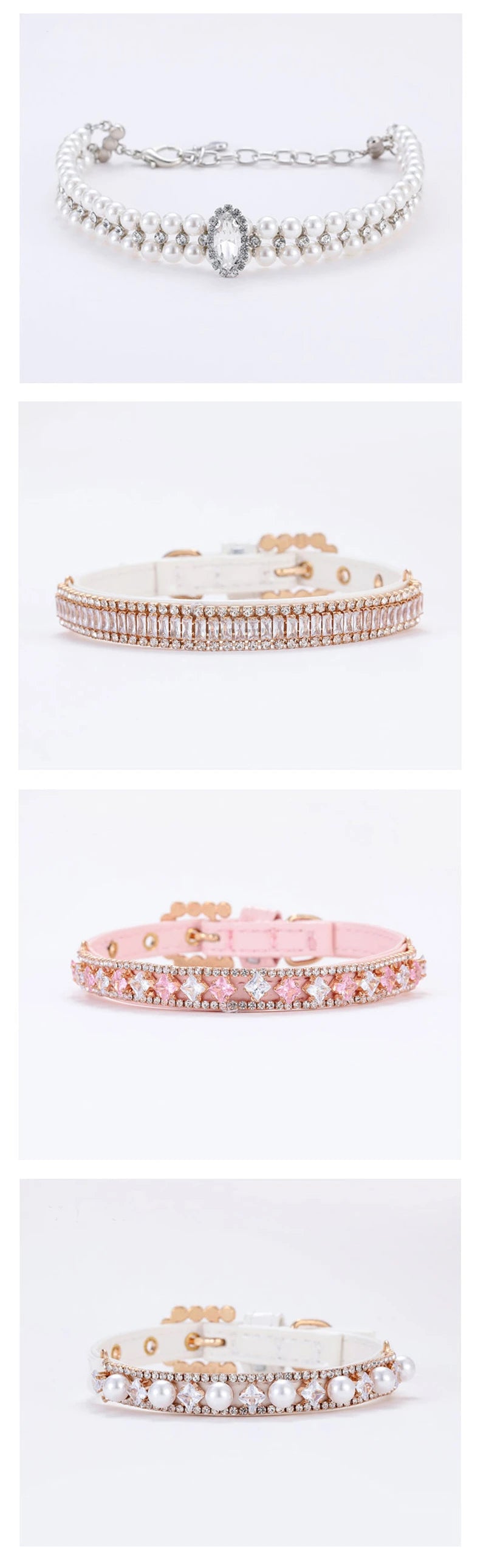 Luxury Rhinestone Puppy Collar for Small Dogs Cat Necklace Bling Crystal Jewelry Pet Accessorie Princess Diamond Wedding Collar