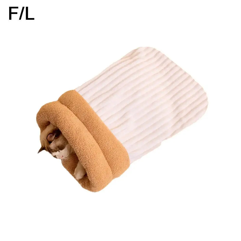 Cat Winter Sleeping Bag Pet Down Sleeping Bag Nest PP Cotton Semi-enclosed Warm And Comfortable Large Pocket Design M/L Cute