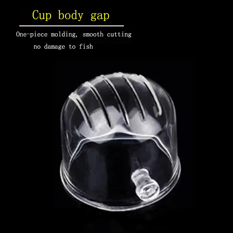 Acrylic Aquarium Feeder Hanging Fish Tank Mini Crystal Pot Polka Water Potted Planting Cylinder Cup Aquarium Decor Accessories