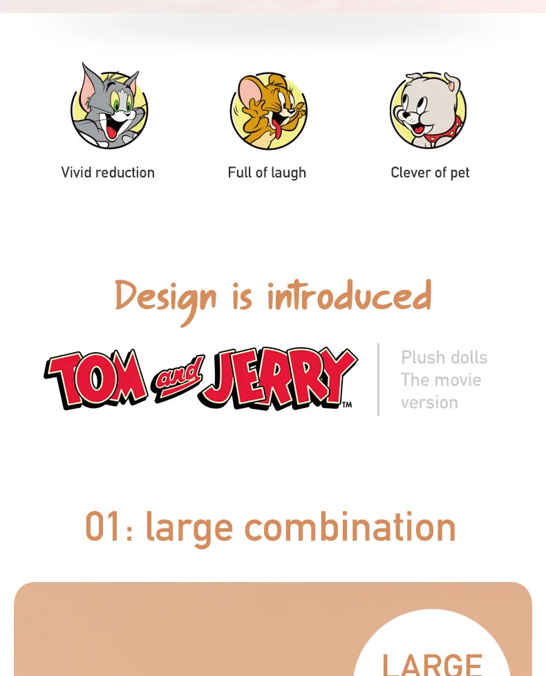 Tom And Jerry Plush Toy Cartoon Movie Cat Tuffy Nibbles Mouse Plushies Stuffed Animals Soap Action Figure Studio Doll Toys