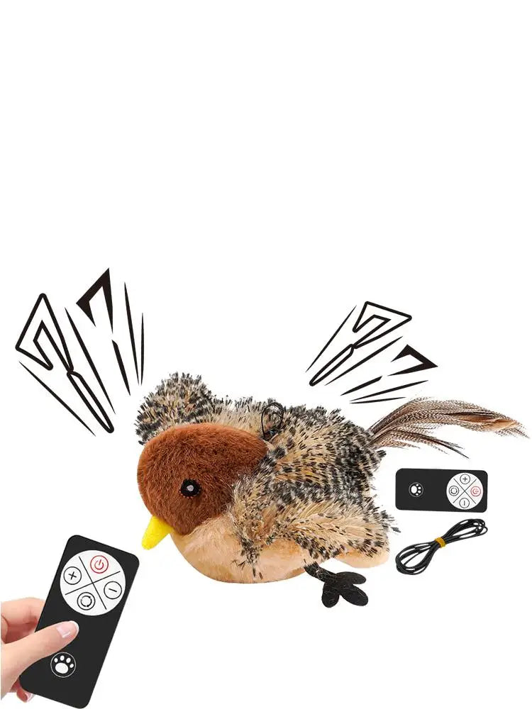 Usb Rechargeable Cat Toy Flapping Bird Cat Toy Interactive Plush Toy Remote Control USB Flapping Wings Cat Toy Chirping Cat Toy