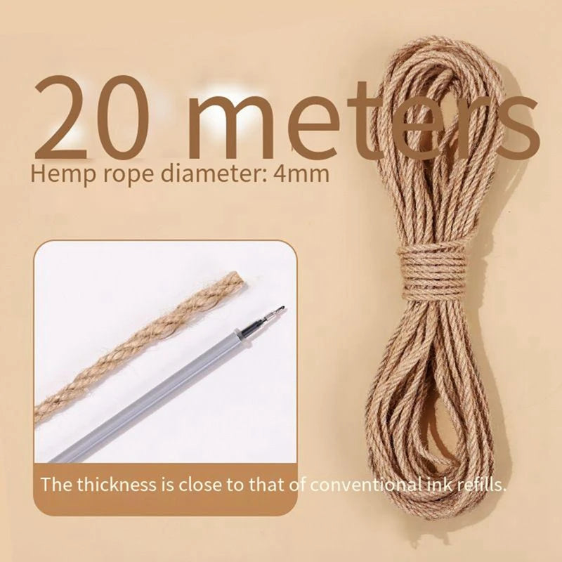 20/50M Cat Scratch Resistant Tight and Durable Scratch Pole Climbing Frame Fine Sword Hemp Rope Pet Cat Scratchers