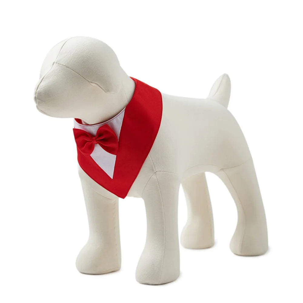 Pet Bow Tie Dog Collar Tuxedo Bandana Adjustable Formal Puppy Triangular Neck Wear for Wedding Birthday Dress-up Cosplay Party