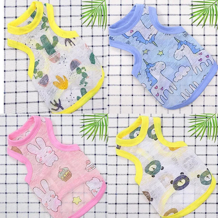Pet Clothing Summer Sunscreen Cool Breathable Dog Vest Mesh Small Dog T-Shirt Outfit For Chihuahua Small Medium Dogs Accessories
