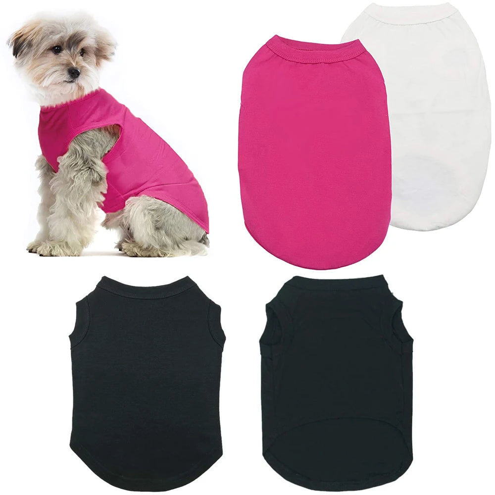 Dog Shirt Clothes, Spring Summer T Shirt Apparel Soft Blank Shirts Clothes For Extra Small Medium Large Extra Large Size Dogs