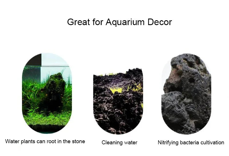 1pcs Natural Aquarium Decor Lava Stone Rockery Landscaping Fish Tank Microporous Volcanic Stone Porous Good for Plants Growth