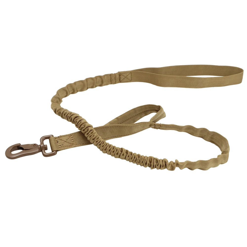 Durable Military Tactical Dog Collar Bungee Leash Nylon Walking Training Pet Collar for Medium Large Dogs German Shepherd
