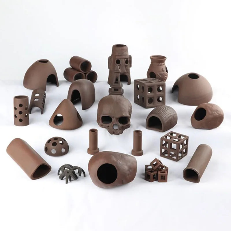 Ceramic House Fish Tank Aquarium Decoration Fish Shrimps Shelter House Pottery Scorpion House Canister Simulation Stone Ornament