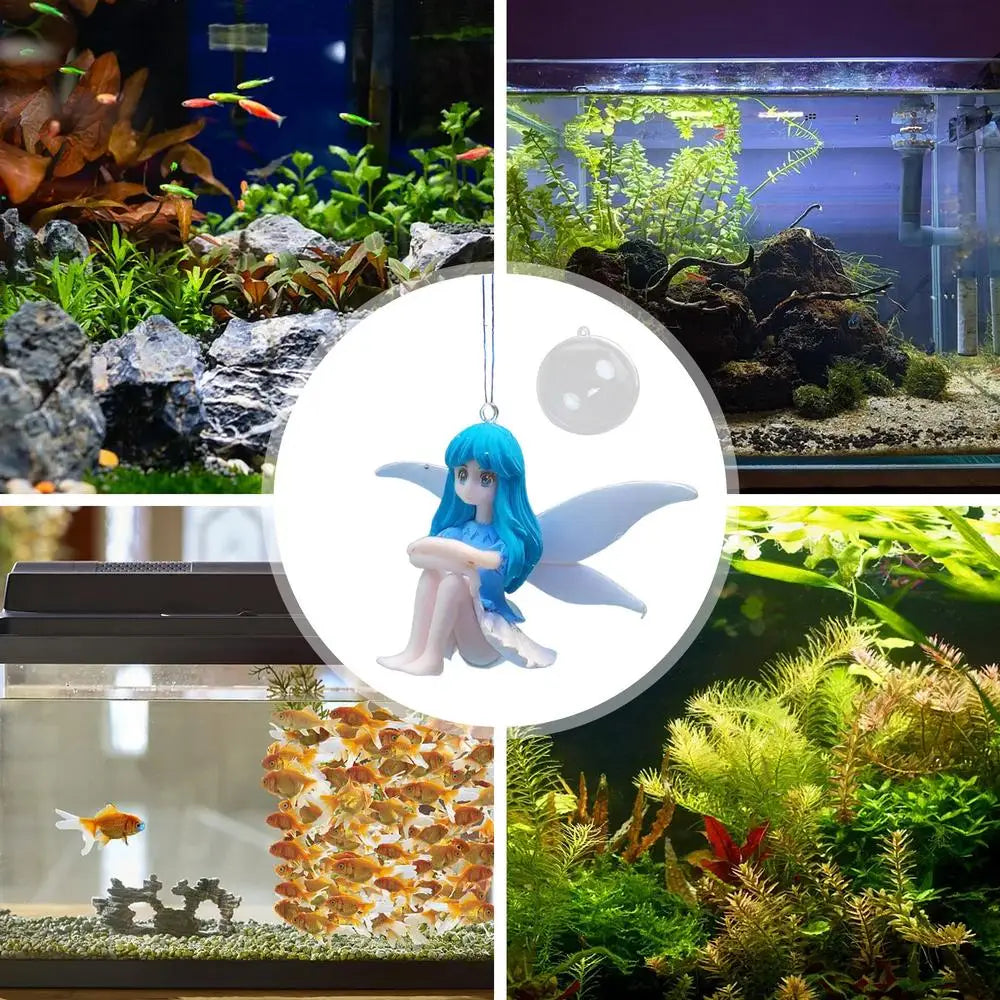 Small Fairy Figurines Small Cute Little Fairy Fish Tank Floating Ornament Landscaping Pendants Small Fairy Figurines With Wing