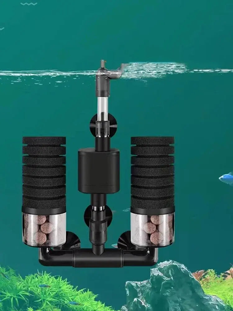 Aquarium Filter With Water Pump For Fish Tank Air Pump Skimmer Biochemical Sponge Filter Aquarium Bio Filters Filtro Aquario