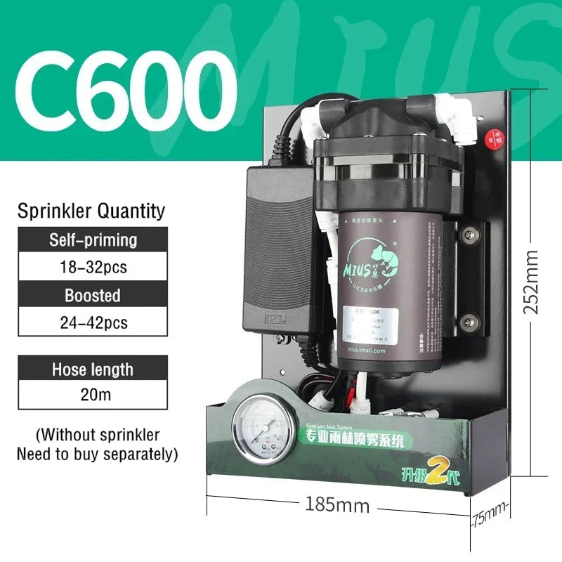 MIUS C Series Reptile Mister Fogger Terrariums Humidifier Rainforest High Pressure Silent Pump Fog Machine Sprayer System