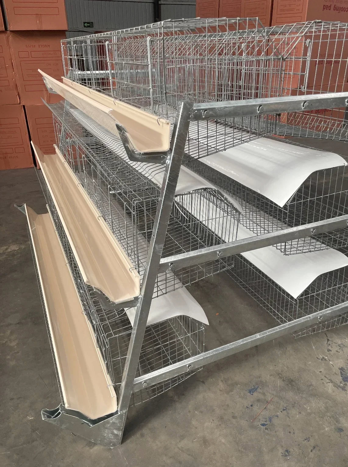 A Type Egg Cage, Three Layers and Four Doors, Capacity 96pcs, Suitable for Farms, Can Be Customized, Simple Chicken Cage