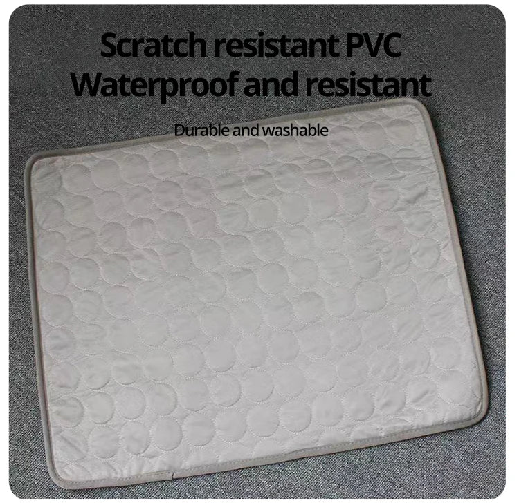1pc Puppy Grey Ice Silk Cooling Pad Summer Cool Breathable Cooling Washable Reusable Bite Resistance Small Pet Cat Sleeping Pad