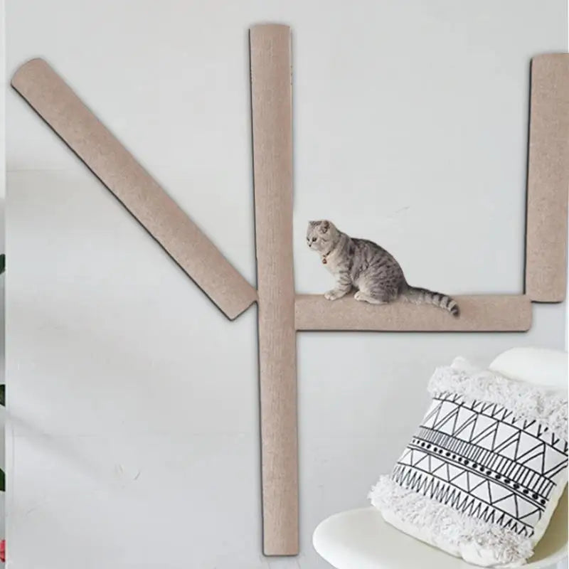 Cat Scratcher Wall Mount Cat Scratching Pad Self-Adhesive Interactive Toys Vertical Scratcher for Small Medium Cats Pets