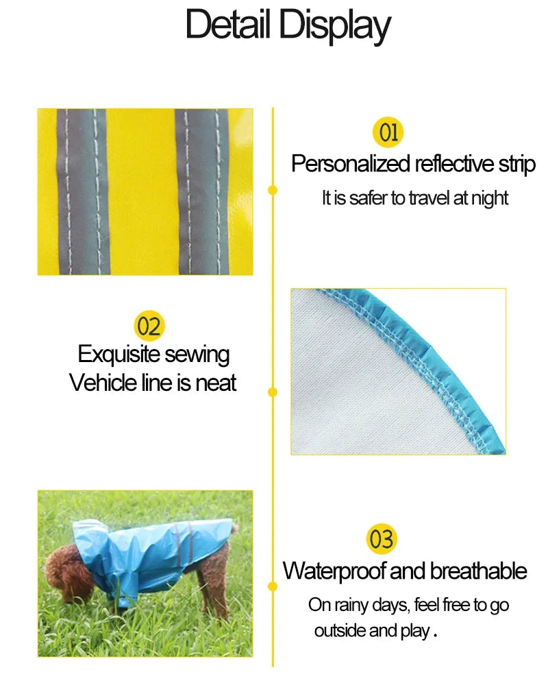 Dog Coat Waterproof PU Dog Raincoat for Small Dogs Cats Reflective Puppy Raincape Chihuahua Yorkies Pet Poncho dog raincoat