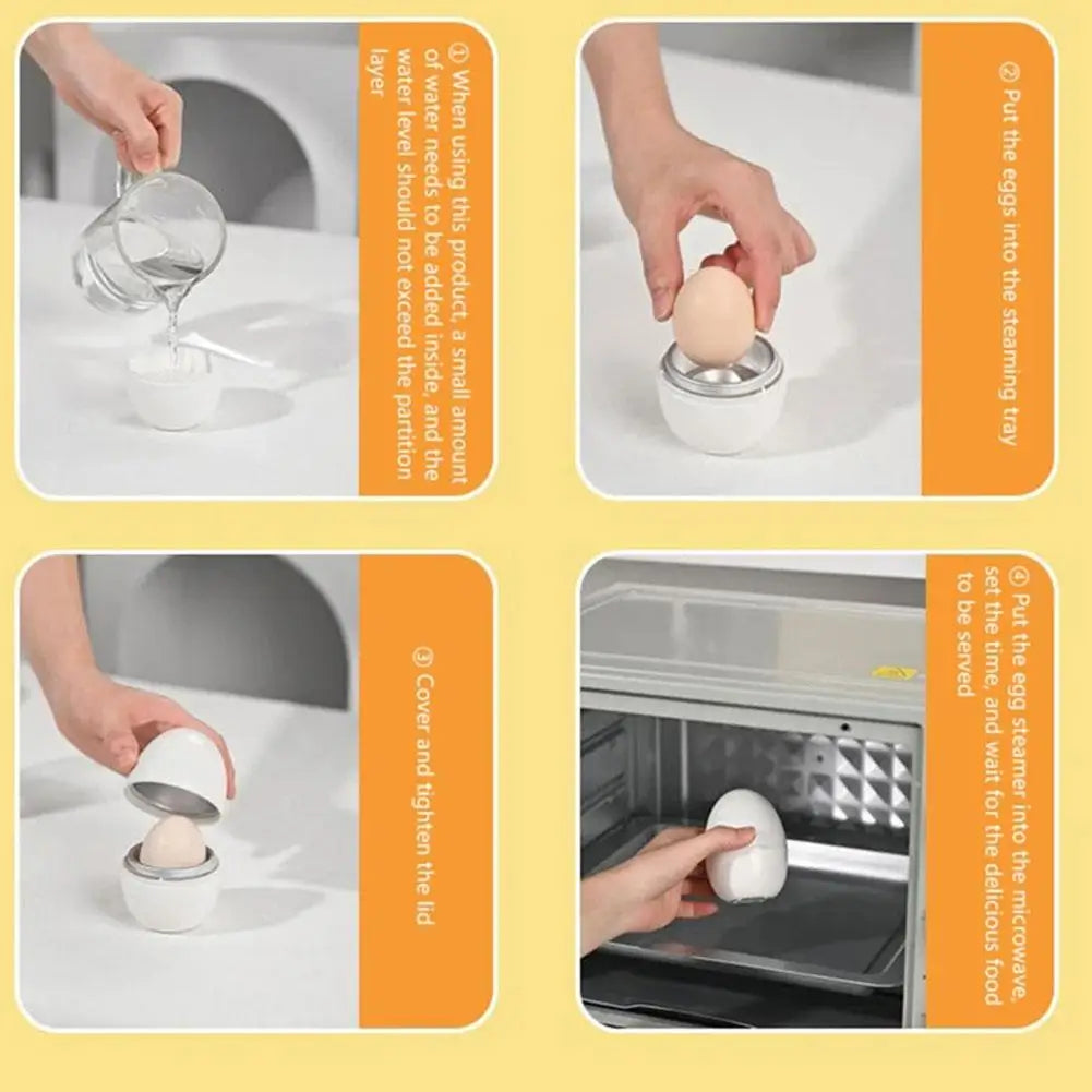Microwave Oven Egg Steamer 1/4 Egg Capacity Prevent Evenly Kitchen Dumpling Burst Cooking Multifunctional Tool Quickly Heat J0Q5