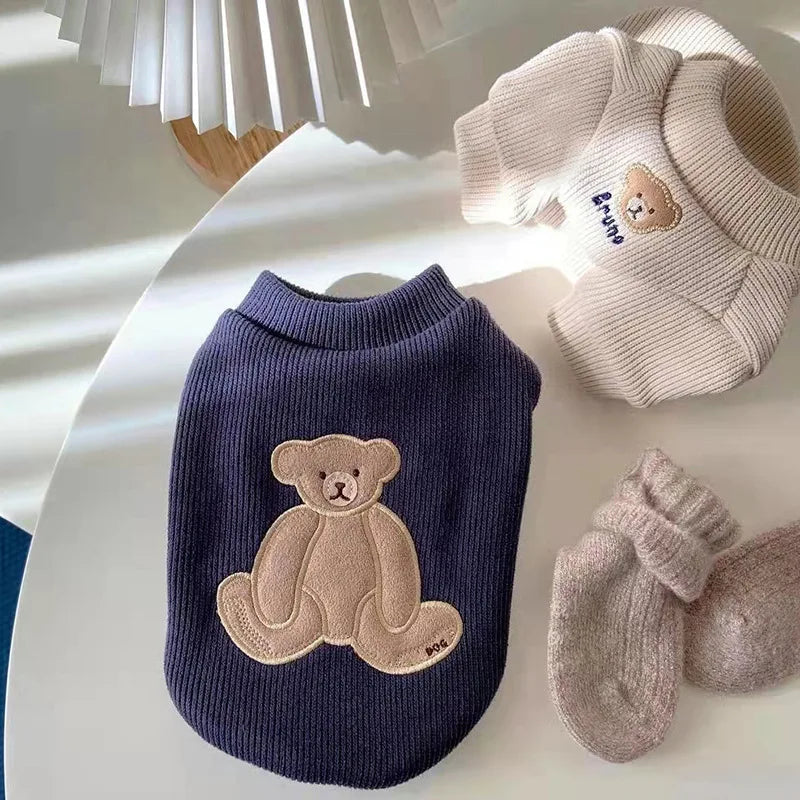 2023 New Spring Summer Pet Clothes Bear Pattern Sweater And Comfortable Puppy Clothes Teddy Hiromi For Small And Mid Sizes Dogs