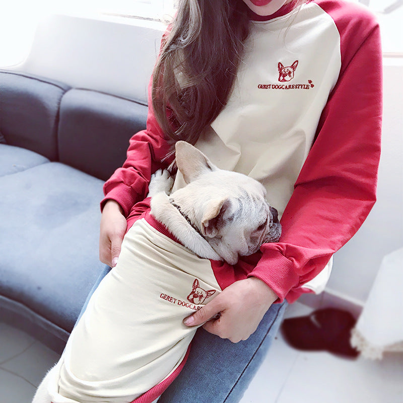 2022 Spring and Autumn New Style Pet Parent-child Clothing Bichon Cat Clothes Embroidered Dog Costumes