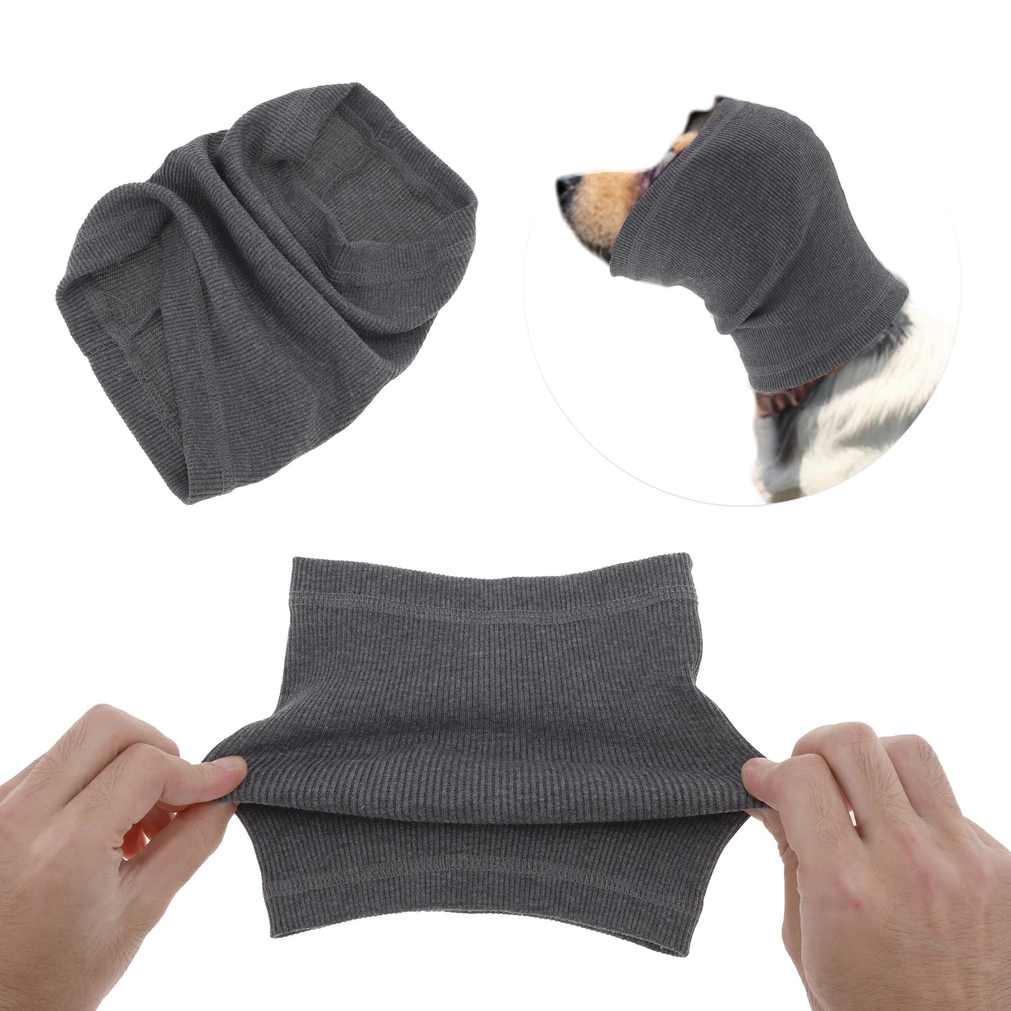 UXCELL Dogs Calming Band Dog Ear Cover Muffs Noise Protection for Grooming Supplies Casual Solid Elastic Cotton Fabric S M L