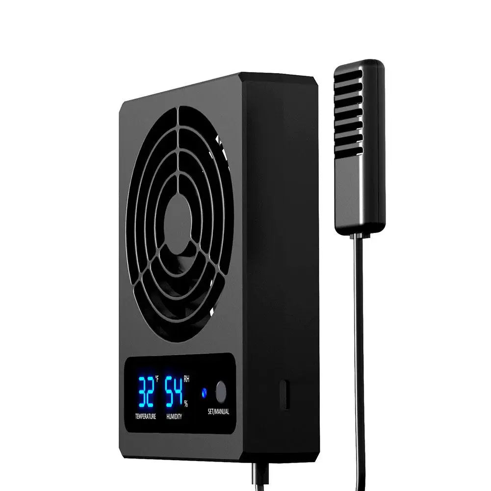 Smart Cooling Fan For Reptile Tank With LED Display Ventilation Fan For Reptile Enclosure Dehumidifier For Rainforest Terra X2J2