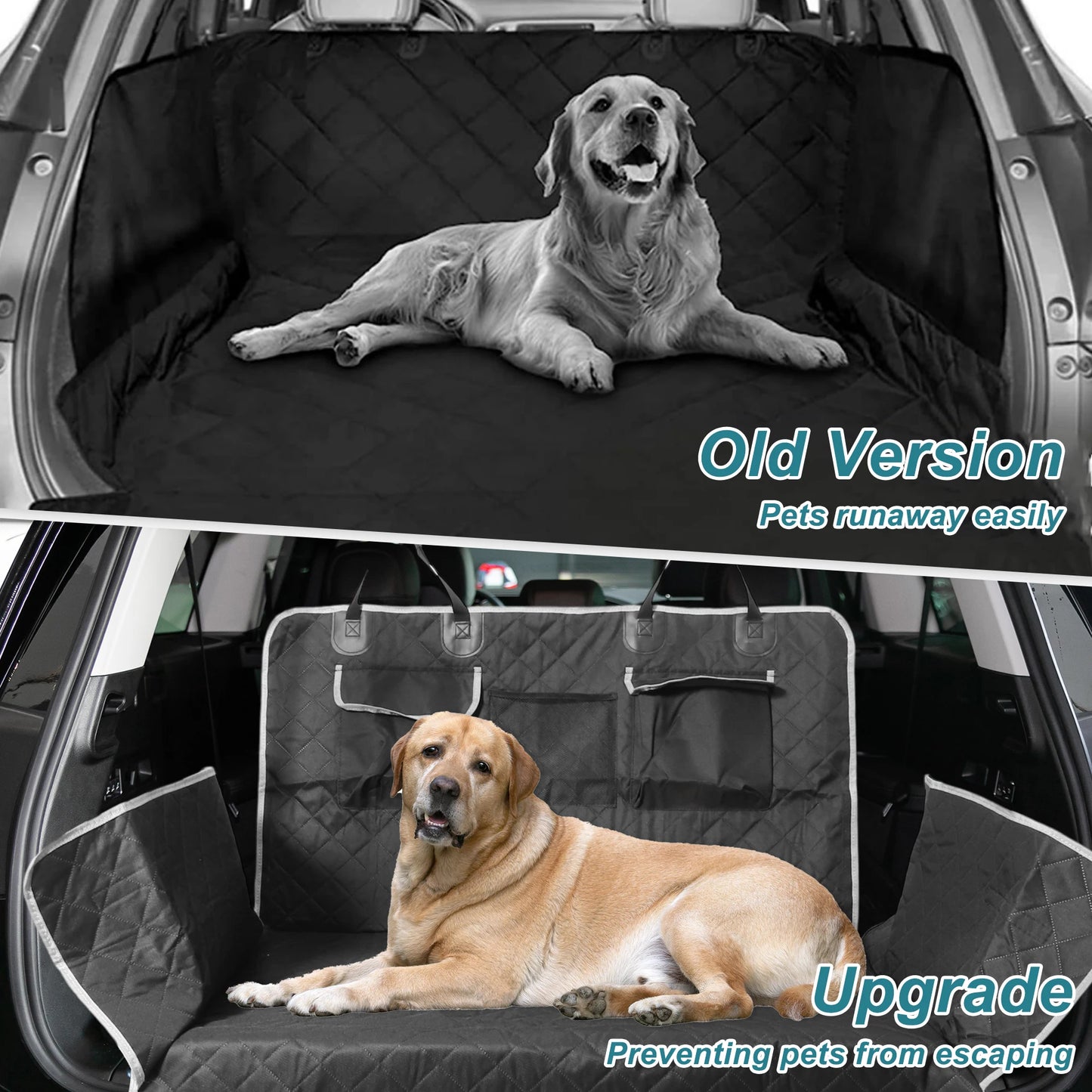 UXCELL Dog Beds Mats Dog Car Seat Cover for Back Seat Pet Trunk Oxford Cloth Mat with Side Flap for SUV