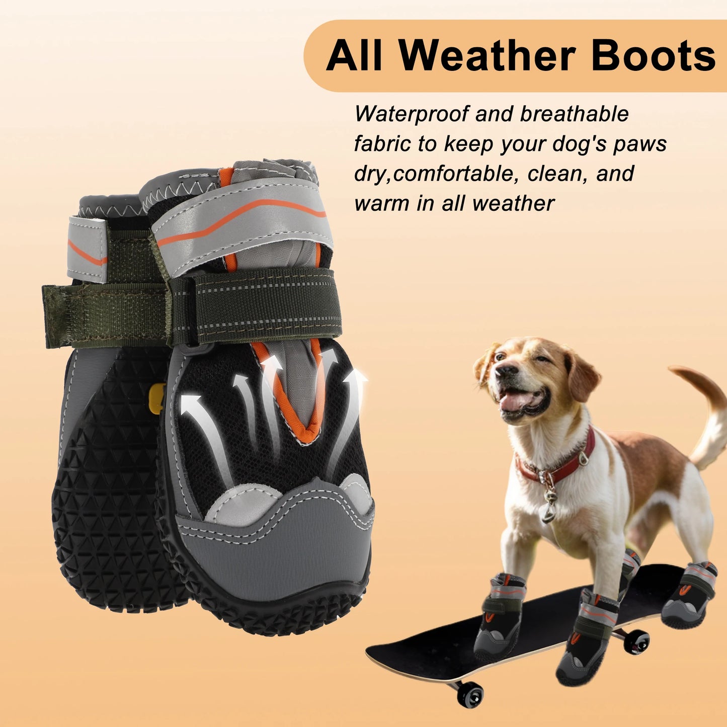 UXCELL 4pcs Summer Dog Shoes Breathable Mesh Dog Boots Paw Protectors for Hot Roads Outdoor Walking Pet Shoes Portswear
