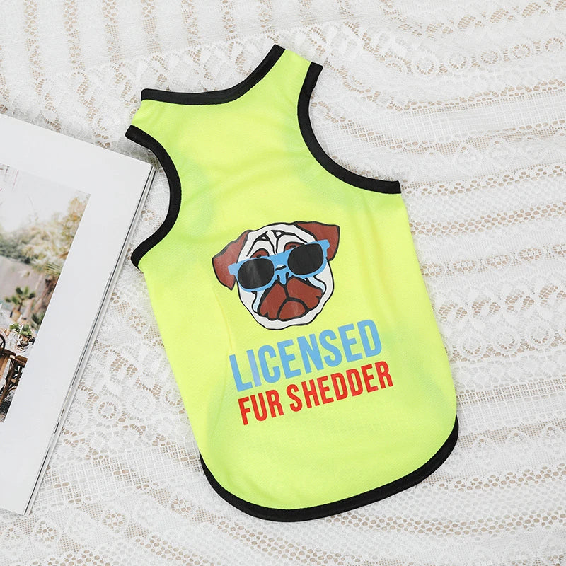 Cartoon Print Summer Pet Dog Clothes Daisy Animal Lightweight Spring Vest for Cat Medium Big Pet Supplies XXL Puppy Clothing