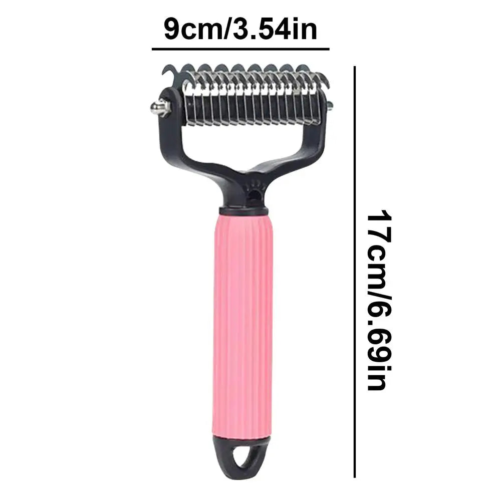 Dog Brush For Long Haired Dogs Pet Grooming Brush Double Sided Shedding Ergonomic Dematting Undercoat Rake Dog Brush Cat Brush