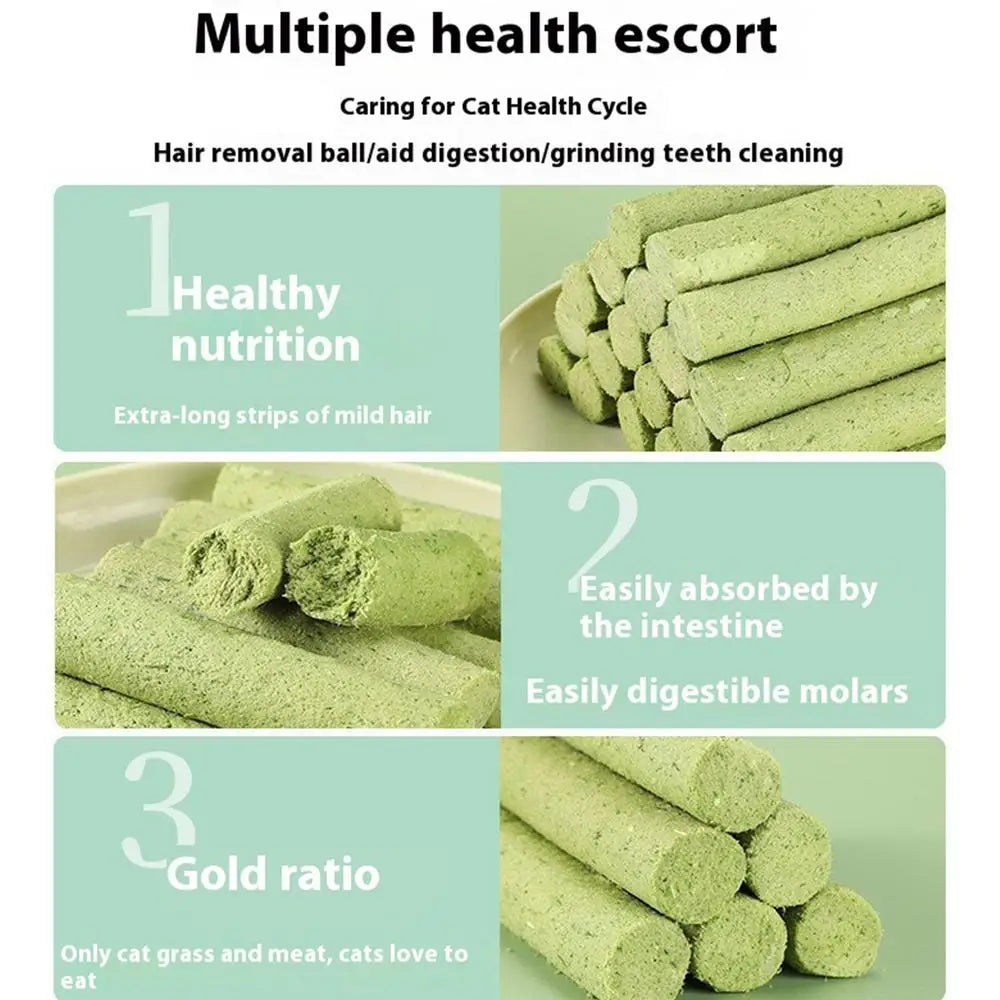 Cat Grass Chew Stick Molar Indoor Teeth Grinding Grass Chew Toy Natural Ingredients Grass Tooth Grinding Stick For Medium Cats