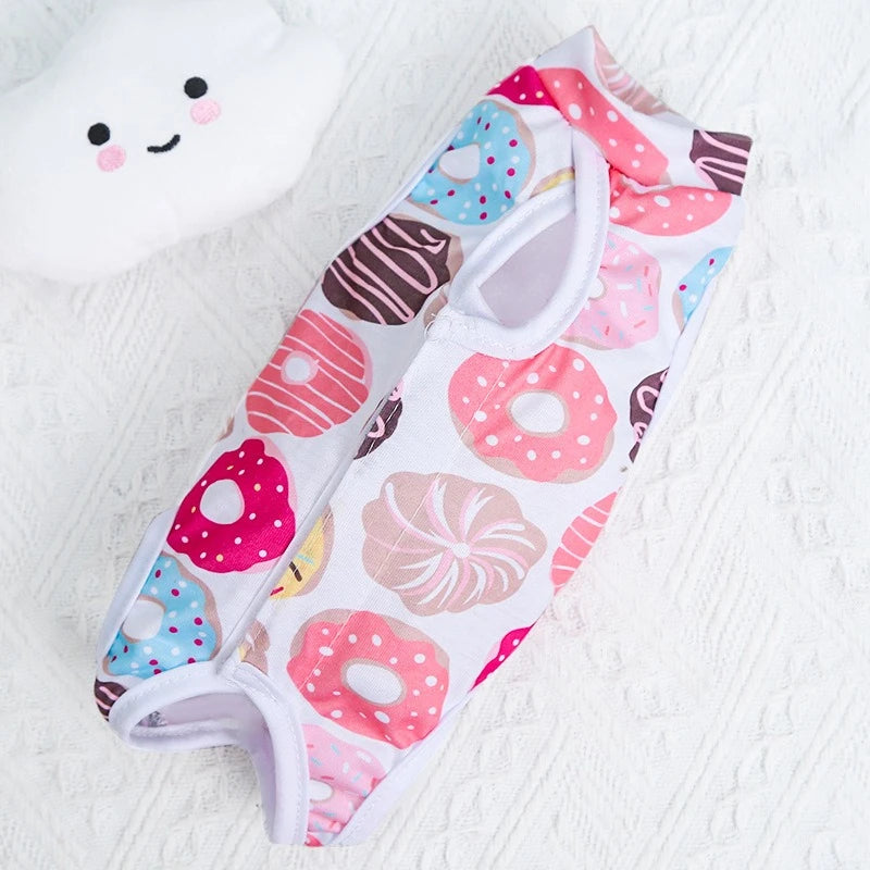 Cute Cartoon Print Overalls for Small Medium Dogs After Sterilization Dressing Surgery Pet Cat Outfit Soft Cotton Puppy T Shirts