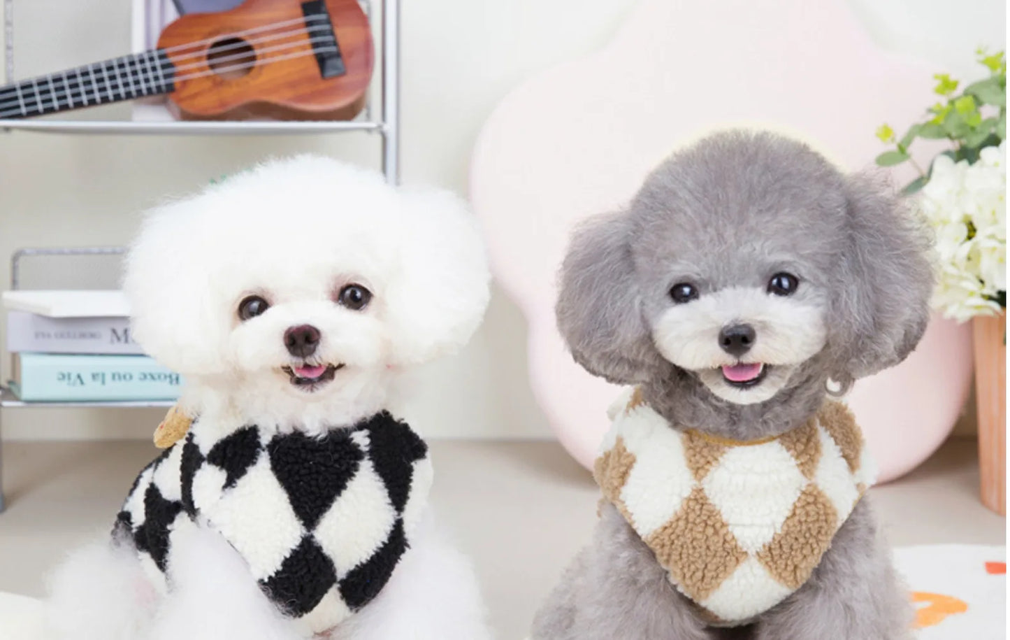 1pc Pet Dog Clothes Soft Warm Fleece Dogs Jumpsuits Plaid Pet Clothing for Small Dogs Puppy Cats Costume Coats
