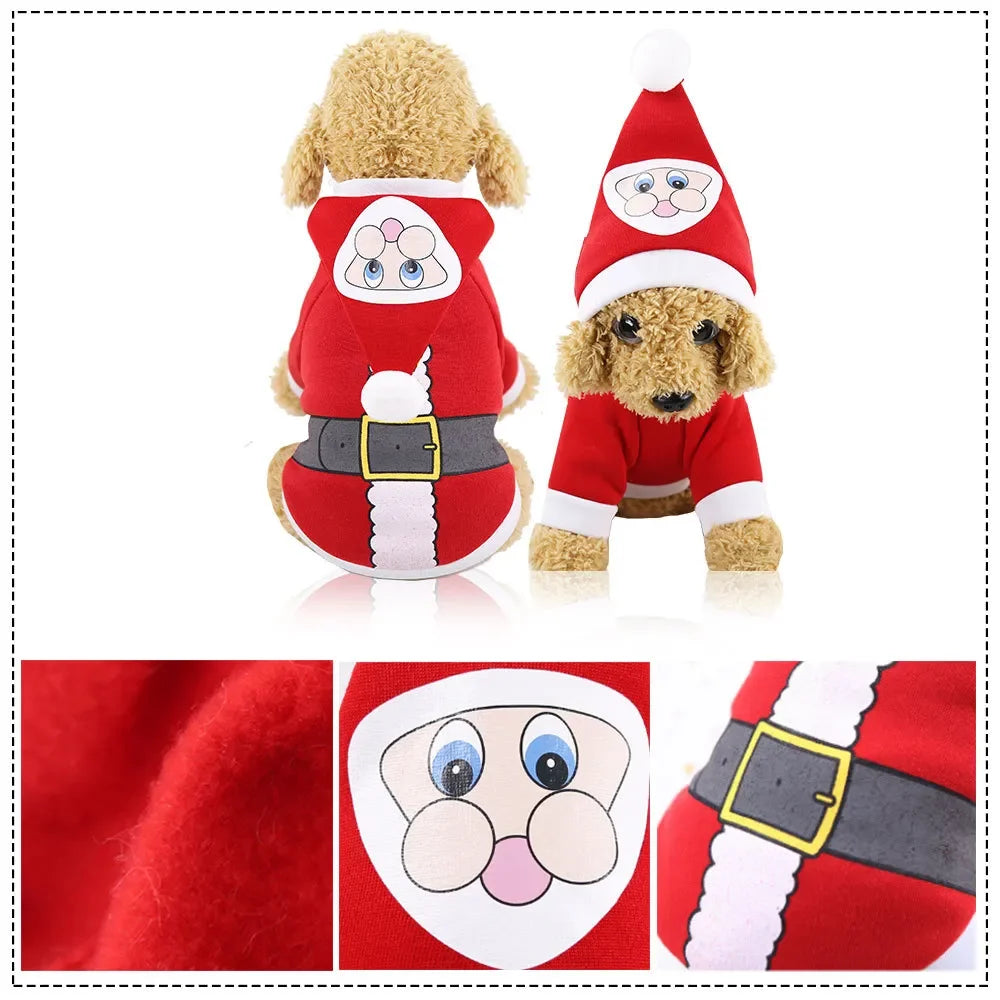 Christmas Pets Dressing Up Santa Funny Pet Clothes For Small Medium Large Dogs Winter Warm Dog Clothes Chihuahua Pug Yorkshire